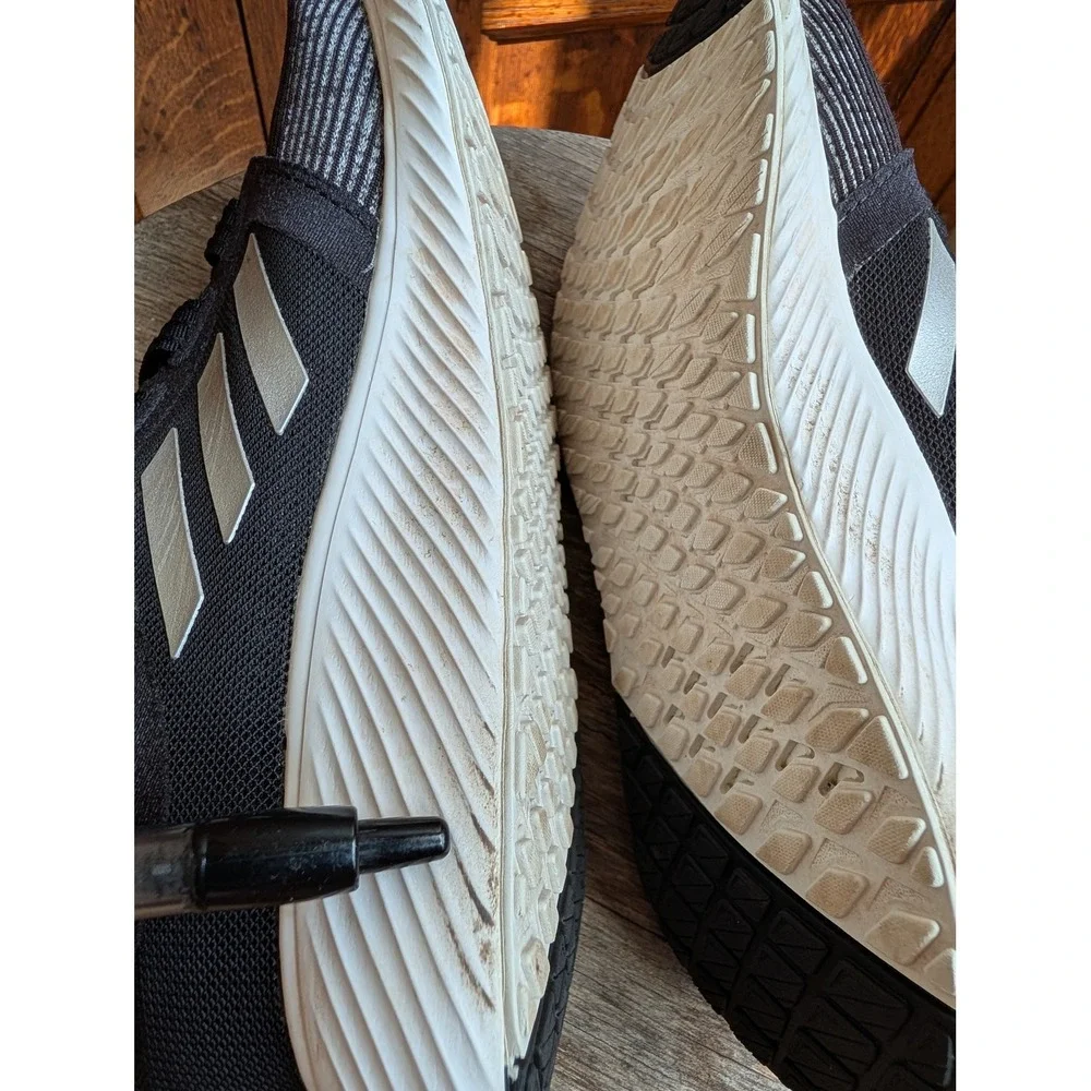 Adidas Edge Lux Bounce Black Gray Striped Running Shoes Sneakers Womens Size 6